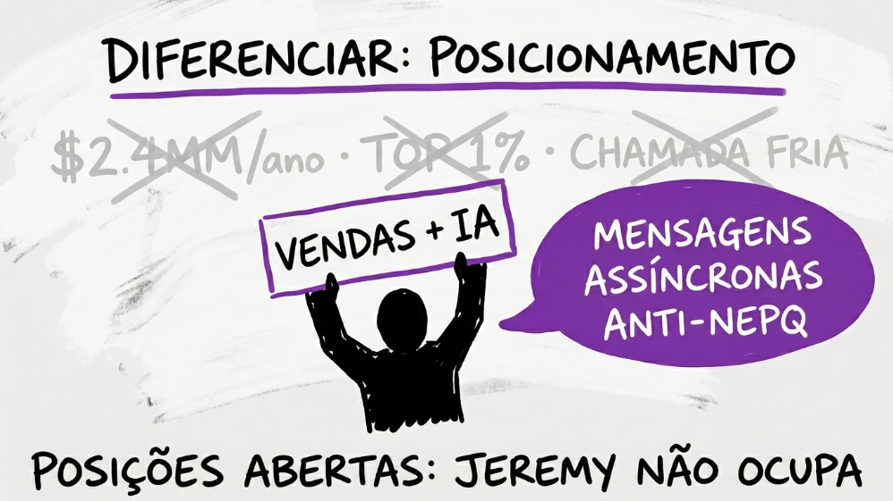 Posicionamento — anti-NEPQ + mensagens assíncronas